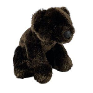 DanDee Collectors Choice Brown Bear 13" Plush Stuffed Toy Faux Leather Nose